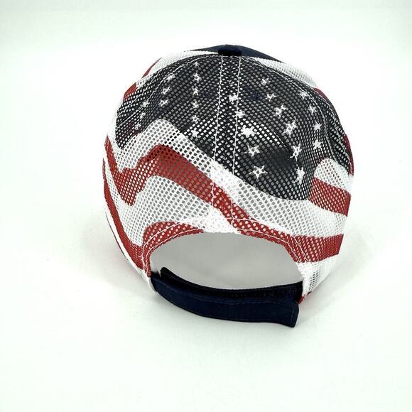 Holiday Ford Embroidered Patch Strap Back Mesh American Flag Trucker Cap - Picture 4 of 8
